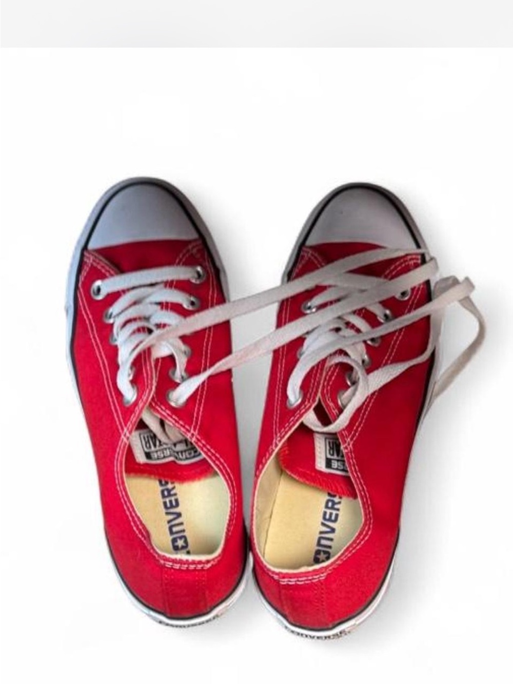 Converse Kids Red Low-Top Canvas Sneakers with White Laces